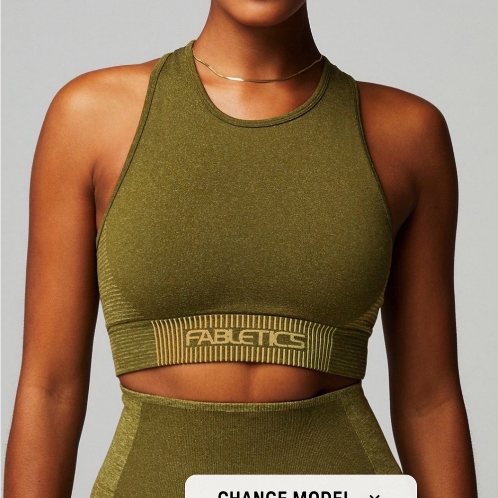Fabletics Olive Crop Top - Picture 2 of 2